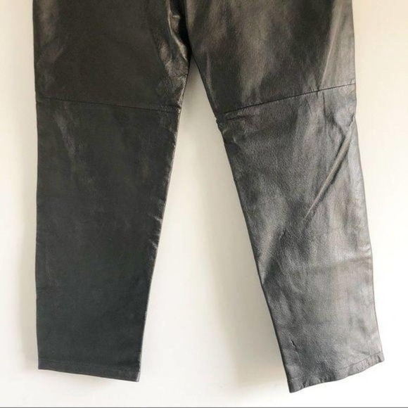 Bagatelle Vintage 100% Leather Black High Waisted Straight Leg Pants - Picture 6 of 12